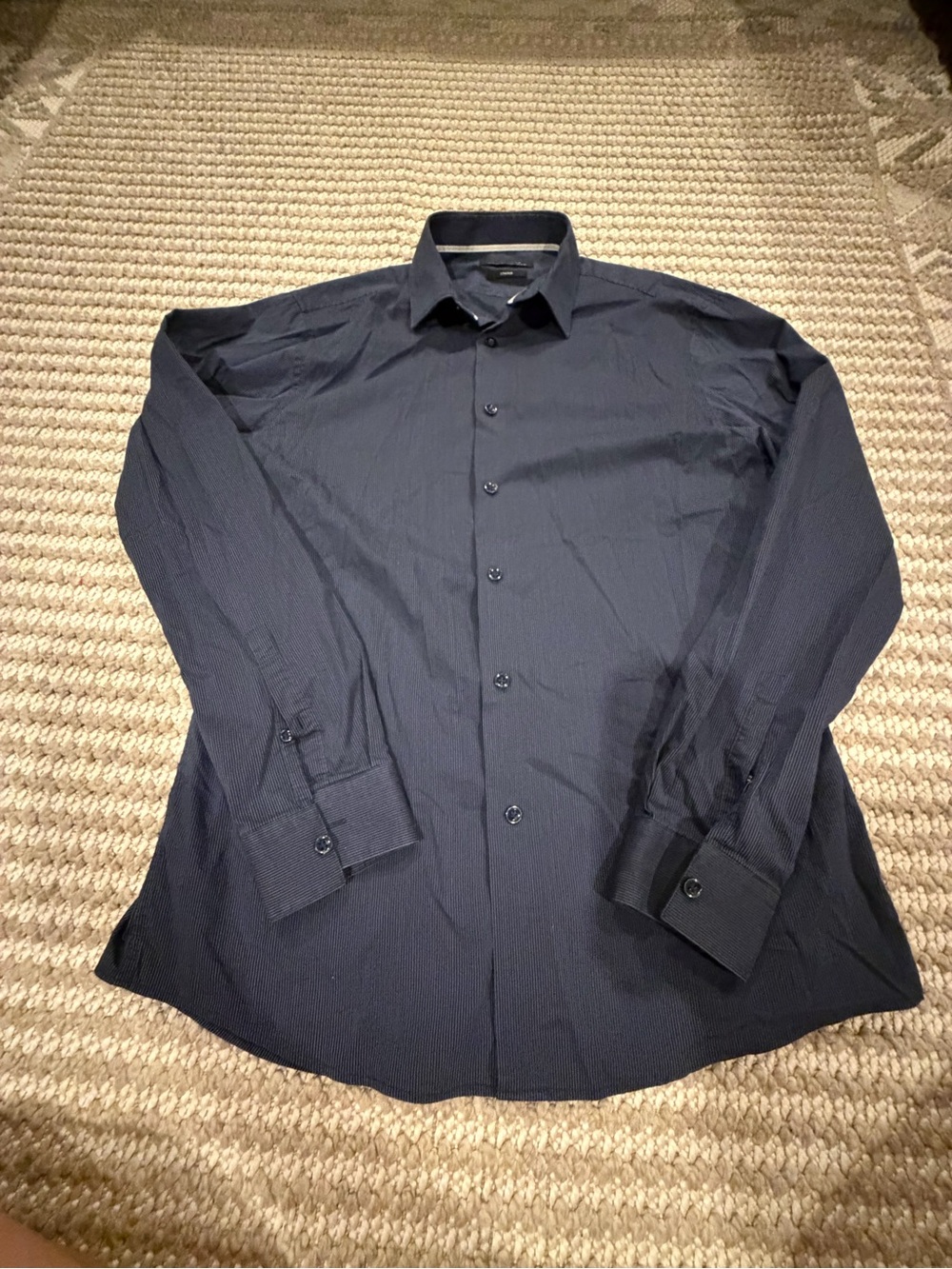 & Other Stories Men's Dark Navy Button-Down Dress Shirt